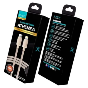 Cable XAEA Athenea USB-C a Lightning Multicolor – Negro, Beige, Azul Metal, Celeste, Lila - Image 3