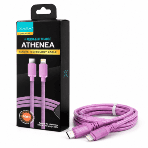 Cable XAEA Athenea USB-C a Lightning Multicolor – Negro, Beige, Azul Metal, Celeste, Lila - Image 1