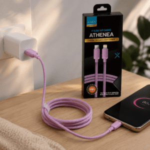 Cable XAEA Athenea USB-C a Lightning Multicolor – Negro, Beige, Azul Metal, Celeste, Lila - Image 2