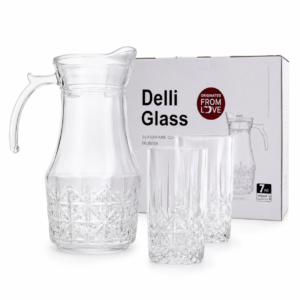 Set de Jarra con Vasos de Vidrio para Agua y Jugo – Ideal para Mesa o Regalo - Image 1