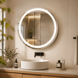 Espejo Redondo con Luz LED Dinax 50 cm Touch para Baño o Tocador - Image 2