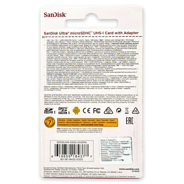 MEMORIA20SD20SANDISK2032GB202