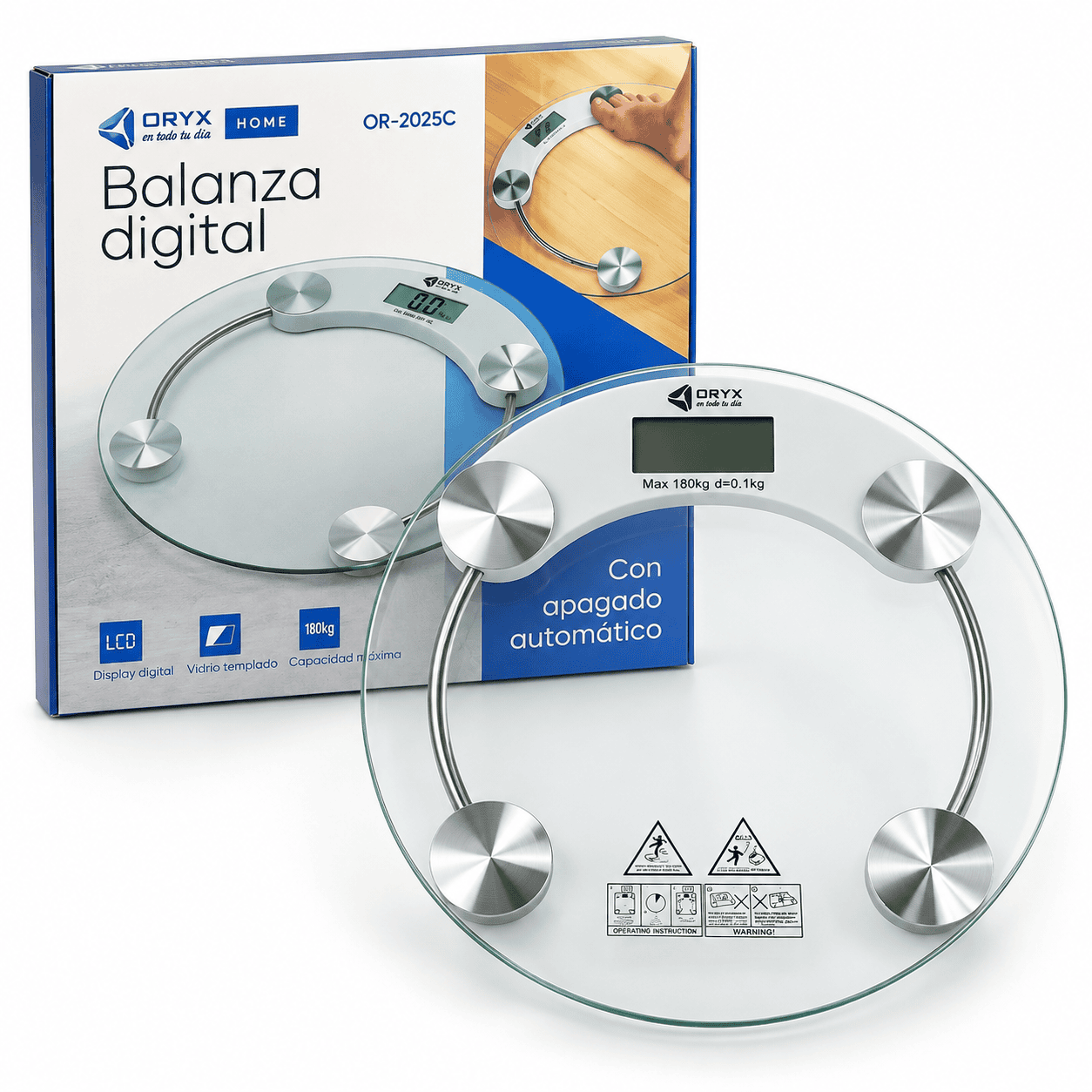 Balanza Smart de Baño Redonda Oryx OR-BS180