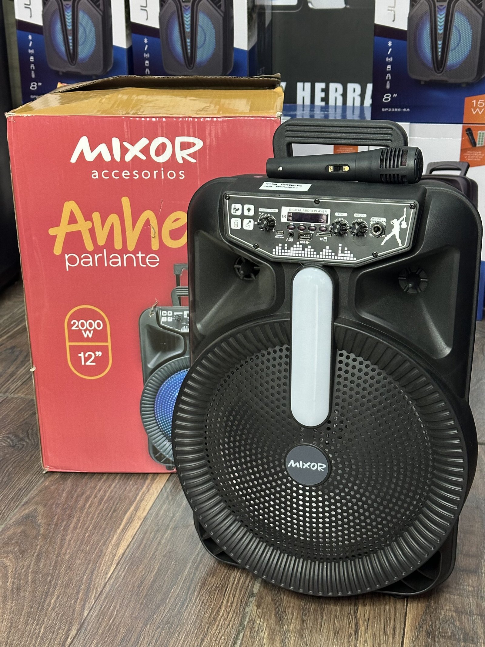 Parlante Mixor Anhelo de 12 Pulgadas con Micrófono y Control