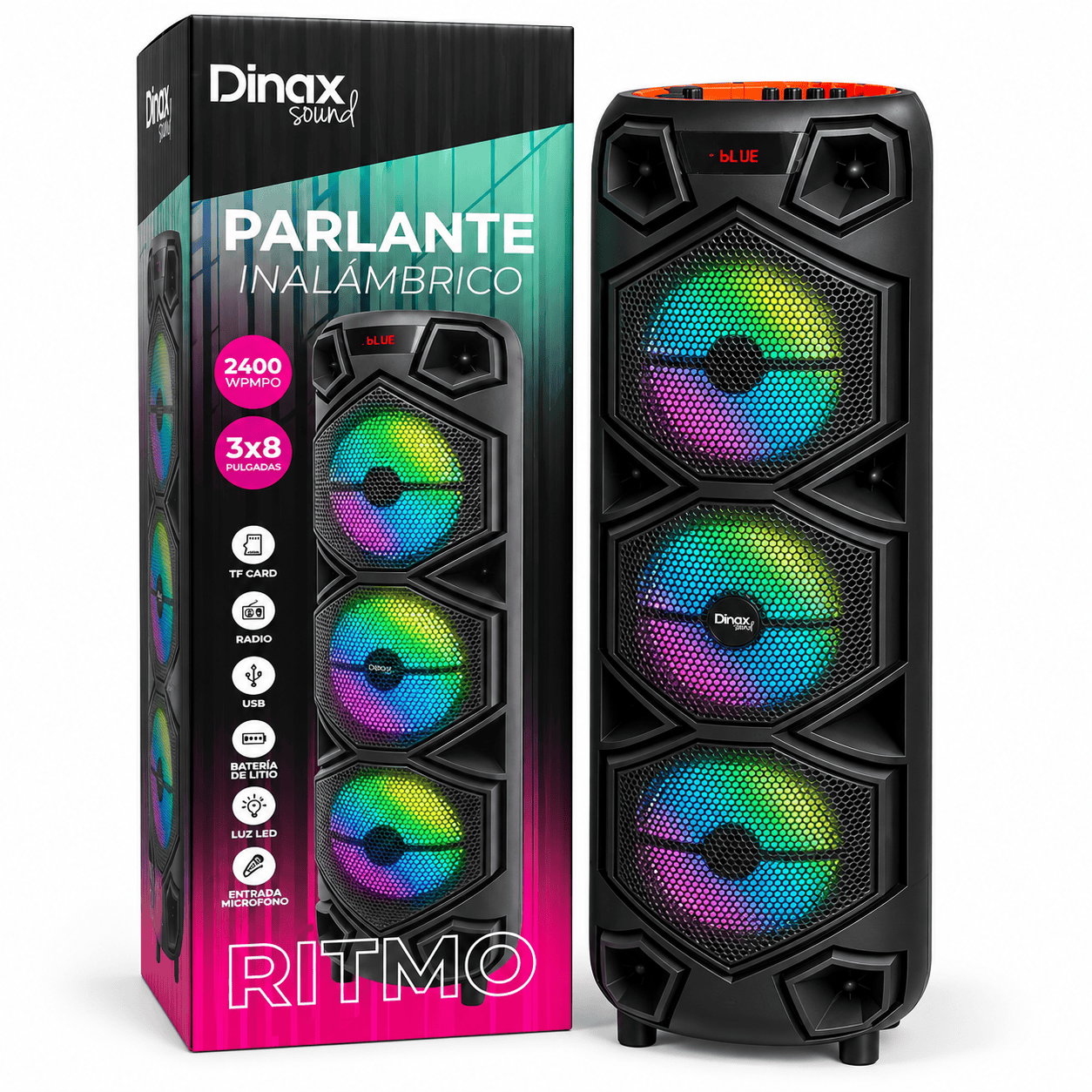 Parlante Inalámbrico Dinax Ritmo 3x8 Pulgadas