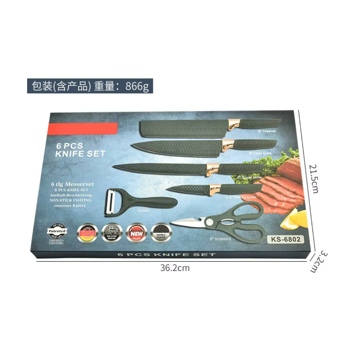 Set de Cuchillos S-1150-01 6 Piezas