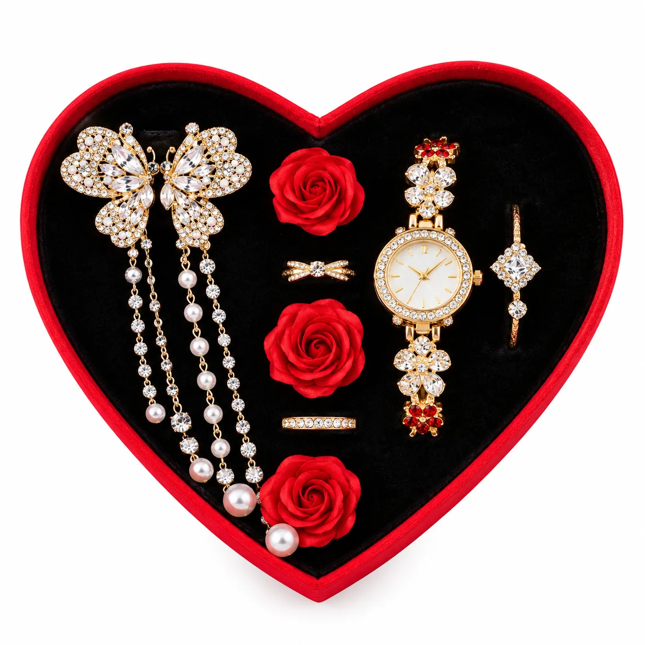 Set de Anillos, Zarcillos y Collar para Dama XP22
